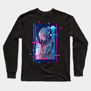 Cyber Futuristic Girl - Anime Shirt Long Sleeve T-Shirt